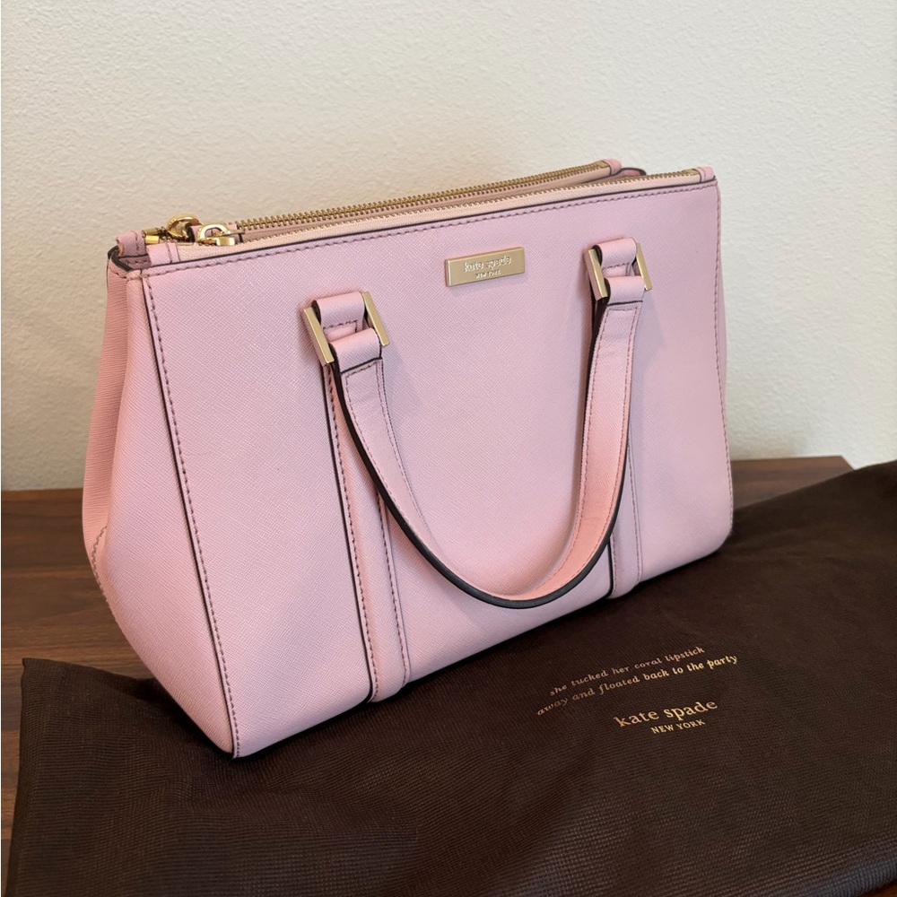Kate Spade Light Pink Saffiano Satchel with Detachable Strap (with KS Dust Bag) - Picture 11 of 11